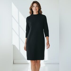 J. McLaughlin Funnel Neck Textured Dress Black Size Medium